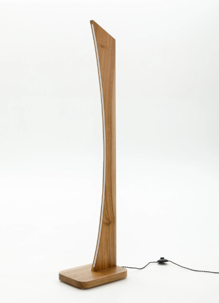 Houten Hoekvloerlamp met dimmer