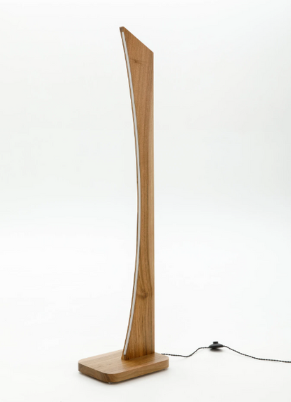 Houten Hoekvloerlamp met dimmer
