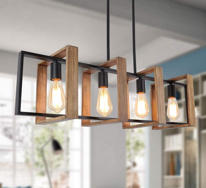 Industriële Wandlamp met houten accent
