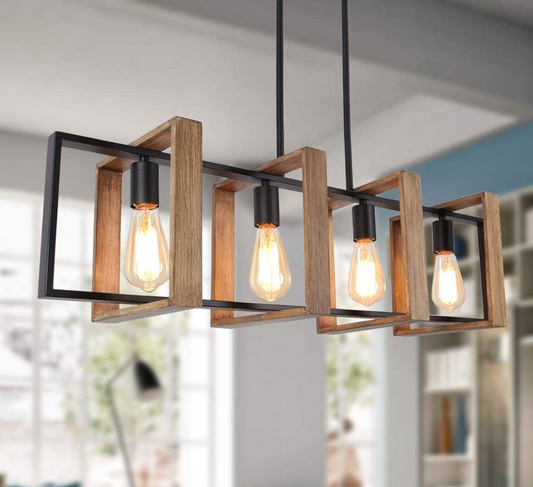 Industriële Wandlamp met houten accent