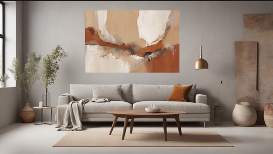 Detail van abstracte roest- en scheur kunst – rauwe industriële texturen en verweerde effecten op hoogwaardig canvas.
