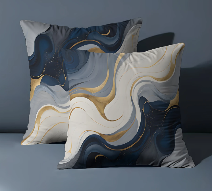 Set van twee stijlvolle sierkussens met artistiek patroon