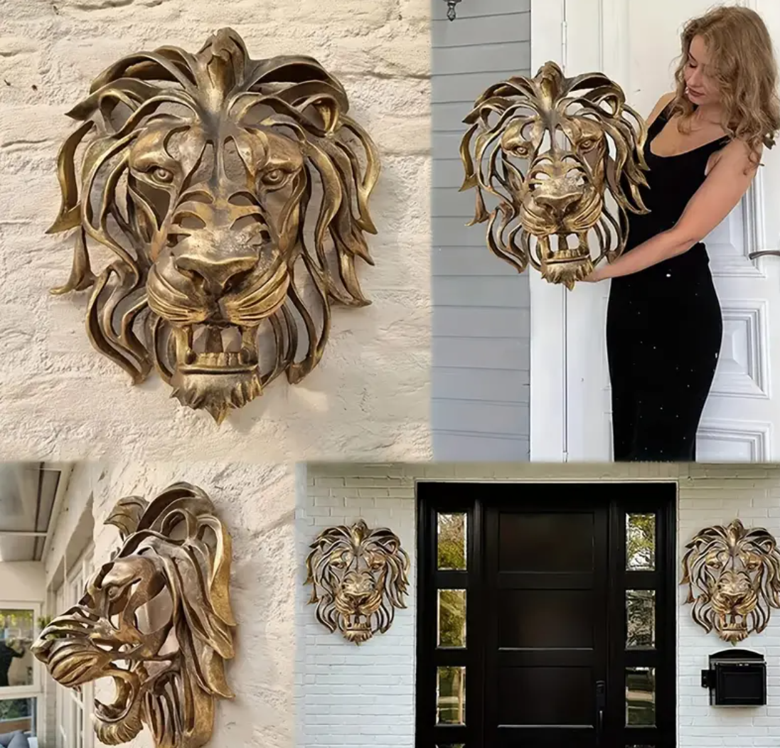 Kunsthars Leeuwenkop Wanddecoratie – Stoere Eyecatcher voor Woonkamer