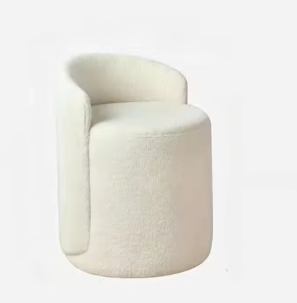 Modern Houndstooth Design Stool with Leather Backrest – Comfortable Makeup Stool &amp; Footstool