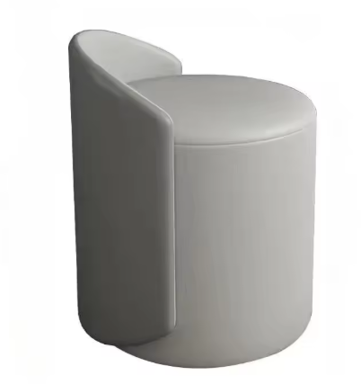 Modern Houndstooth Design Stool with Leather Backrest – Comfortable Makeup Stool &amp; Footstool