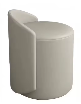 Modern Houndstooth Design Stool with Leather Backrest – Comfortable Makeup Stool &amp; Footstool