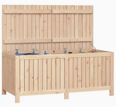 coffre de rangement extérieur 147x68x64 cm en bois d'épicéa massif