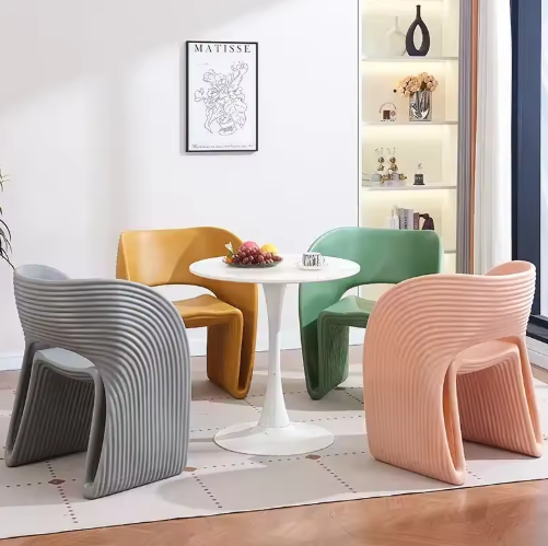 Designer Chair 'Flow' – Modern Minimalist Rib Structure | Designer Dining Chair in Multiple Colors