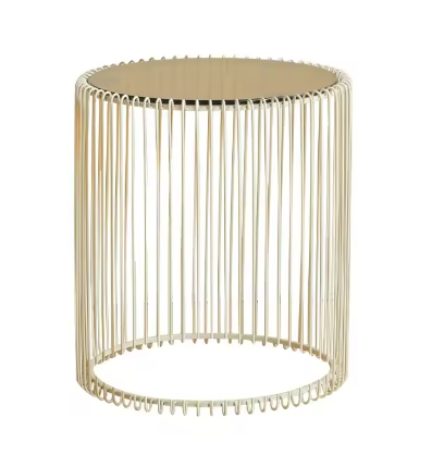 Italiaanse Design Draadstoel in Witte Metaal met Kussen – Moderne Lounge Chair voor buiten