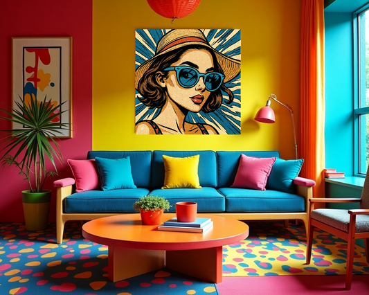 Zomerspectrum Pop art op canvas 100x100cm