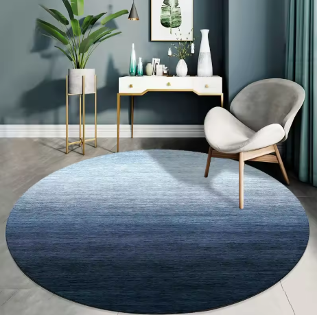 Rond Vloerkleed “Nordic Blue Haze” – Scandinavisch Design