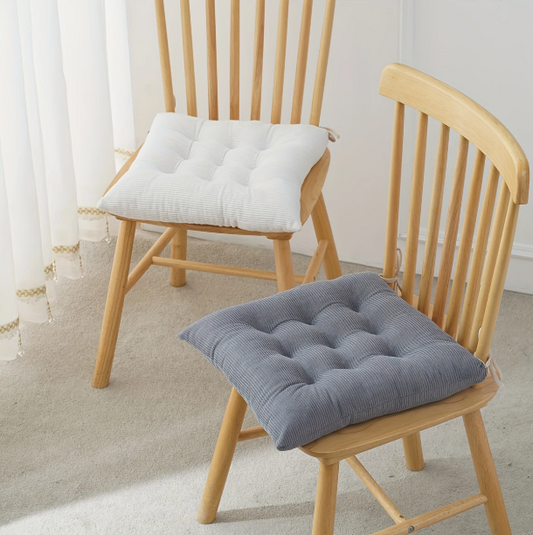 Klassieke Wasbare Stoelkussens met Strikken – Set van 4 Luxe Eetkamerstoelkussens | Comfort & Design voor Thuis en Kantoor