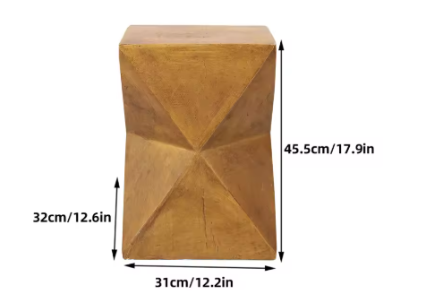 houtkleurige Bijzettafel in Vintage Design – Stijlvol & Sculpturaal