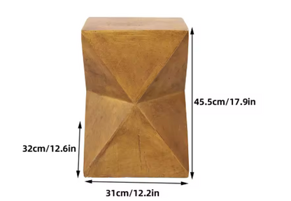 houtkleurige Bijzettafel in Vintage Design – Stijlvol & Sculpturaal