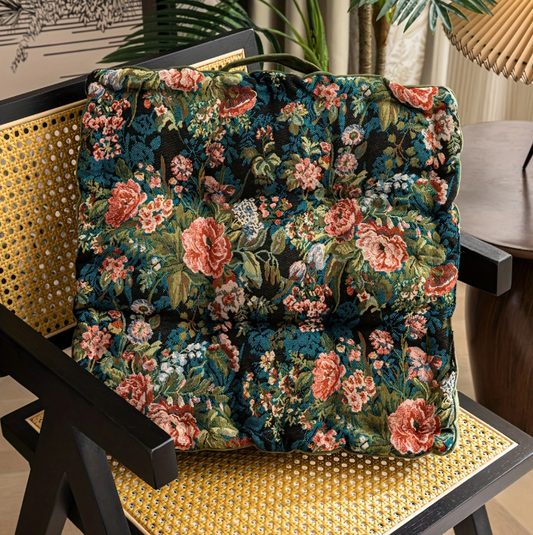 Vintage Bloemen Kussen – Luxe Jacquard Stof | 45x45cm
