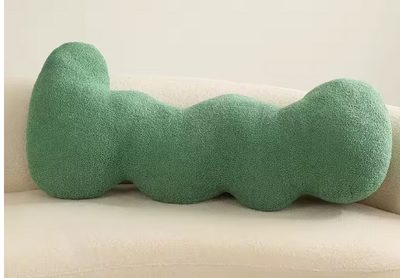 Cloud Curve Designkussen – 93X46cm Sculpturaal Bouclé Sierkussen in Crème | Luxe Organische Woondecoratie