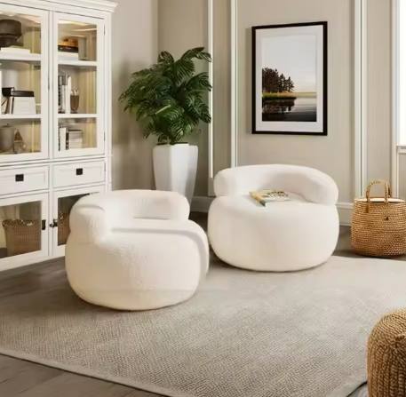 Luxe Bouclé Fauteuil Set – Designer Lounge Stoelen | Zacht, Modern & Stijlvol