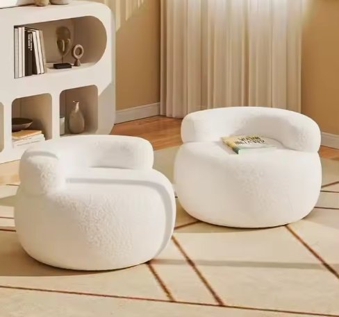 Luxe Bouclé Fauteuil Set – Designer Lounge Stoelen | Zacht, Modern & Stijlvol