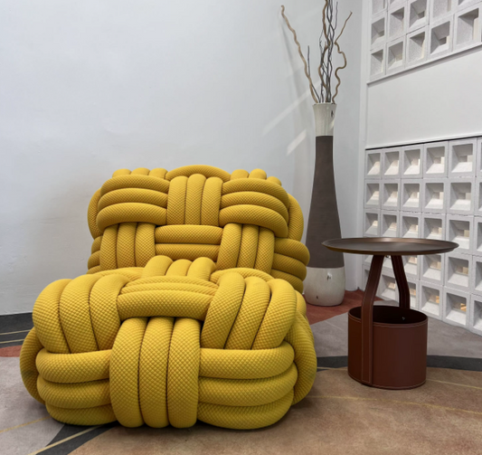 High-End Touw Knoop Geweven Sofa Stoel